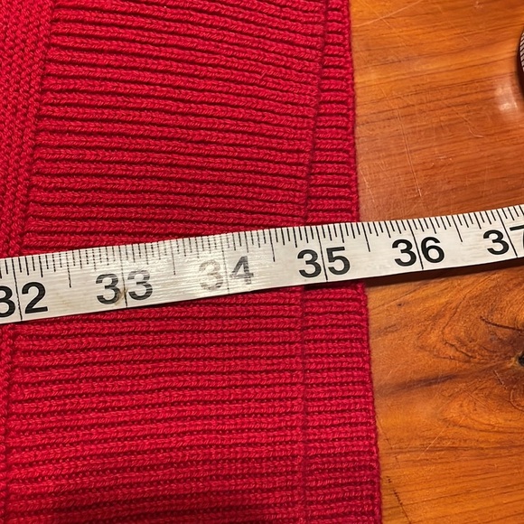 Vintage 1970 XL Chaps red long sleeve mock collar 1/4 zip pullover sweater - Picture 15 of 15